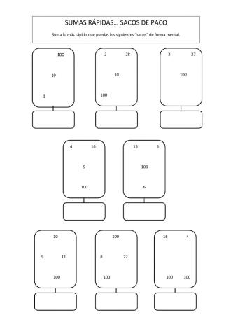 Sacos de Paco 2 (Sumando el 10)