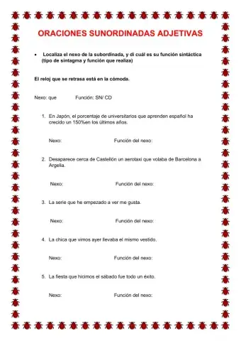 Oraciones subordinadas.