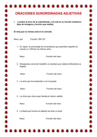 Oraciones subordinadas.