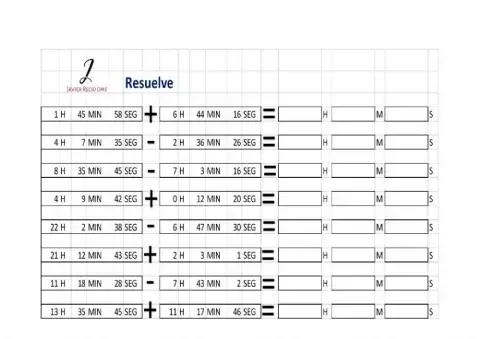 Sumas y restas compleja de tiempo J1