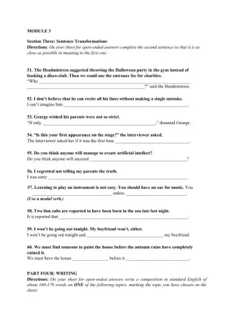 English state exam practice - TEST 21 MODULE 3