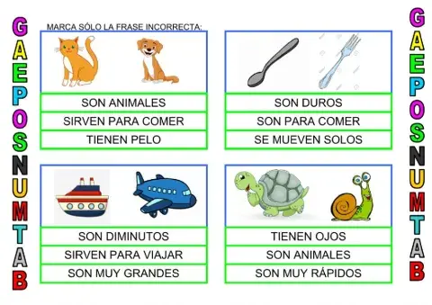 Selecciona la frase incorrecta