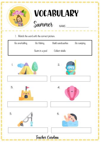 Summer worksheet