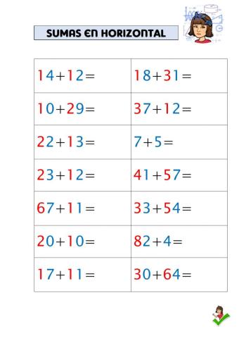 Sumas en horizontal