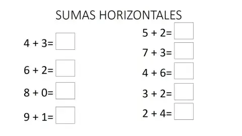 Sumas horizontales