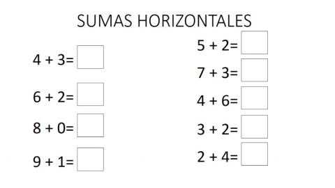 Sumas horizontales