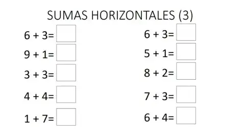 Sumas horizontales