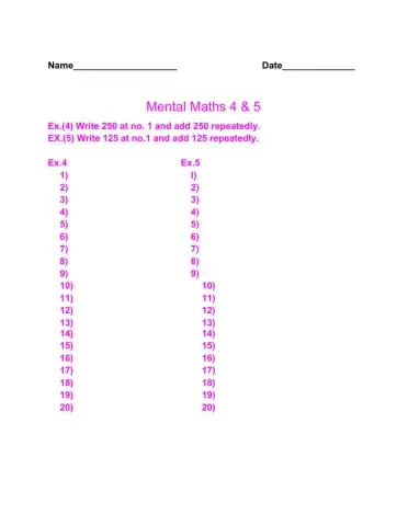 Mental Maths 4 & 5