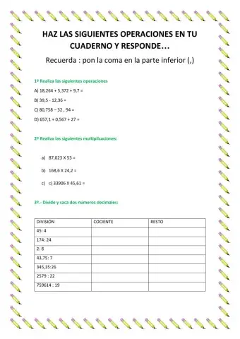 Operaciones con decimales