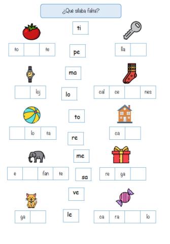 ¿qué sílaba falta?