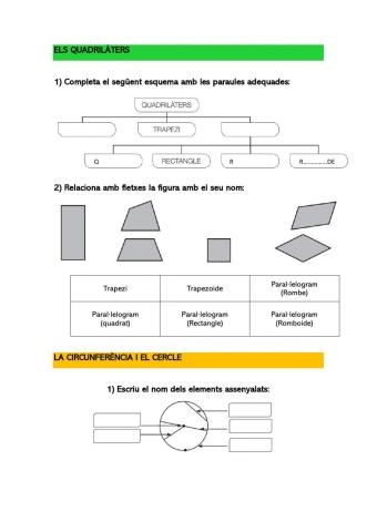 Els quadrilàters i la circumferència