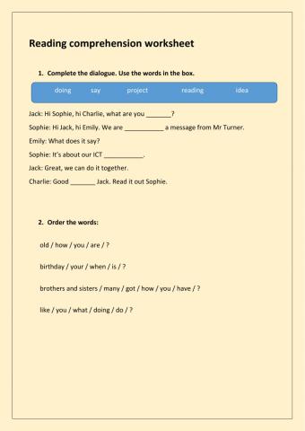 Reading comprehension