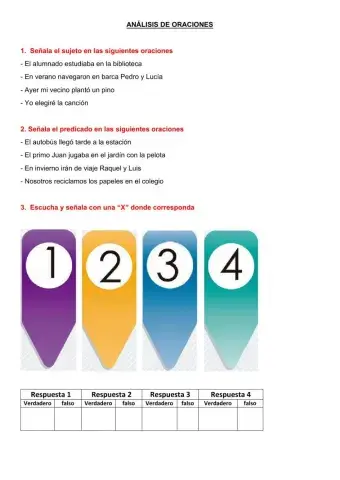 Gramática: análisis de oraciones