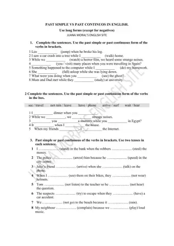 Past simple vs past continuous in english