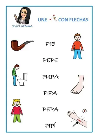 Lectura global:letra P (flechas)