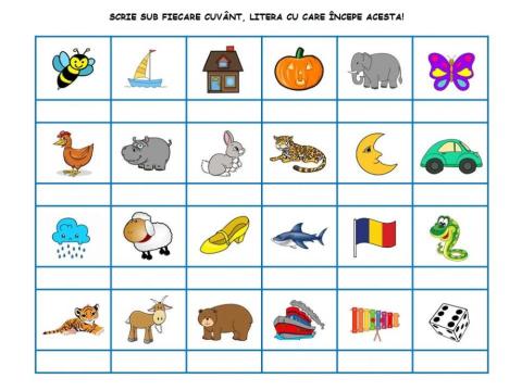 Scrie litera cu care incepe cuvantul