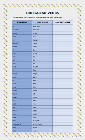 Irregular verbs