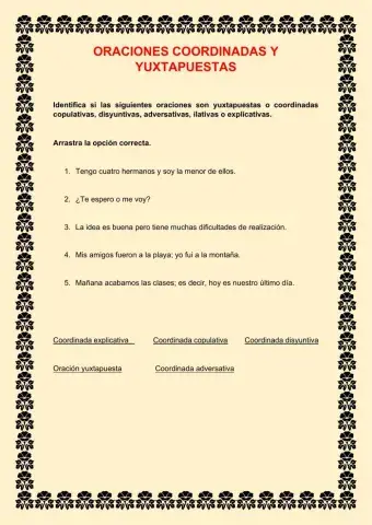 Oraciones coordinas y yuxtapuestas.