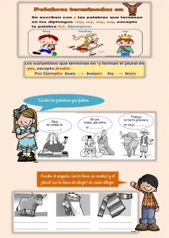 Palabras terminadas en -y