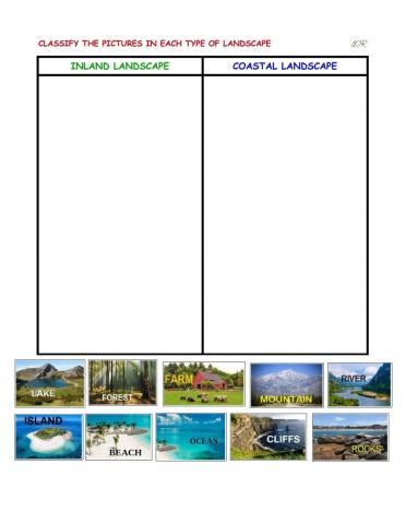 Inland and coastal landscape