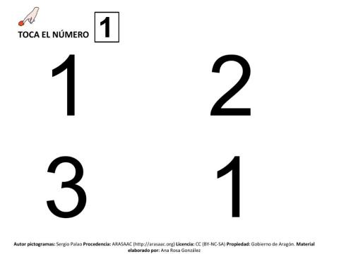 Identificar números 1,2 y 3