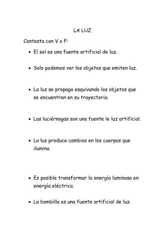 La luz v y f