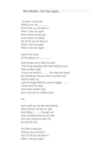 See you again Charlie Puth