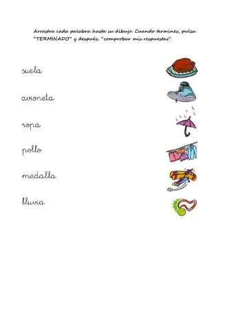 Vocabulario v y ll