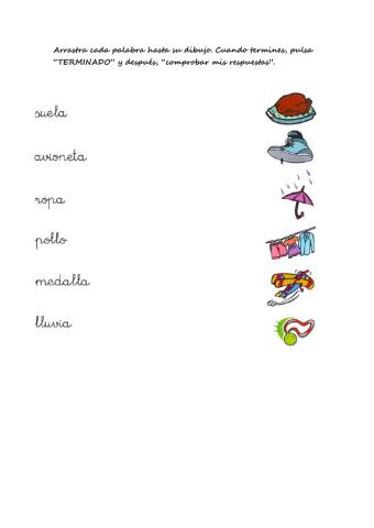 Vocabulario v y ll