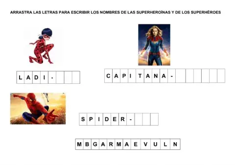 Lectoescritura superhéroes