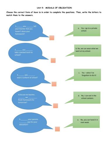 Unit 9 Rules and Obligations