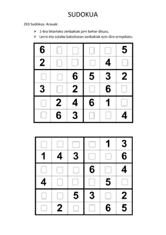 2 x 3 sudokua