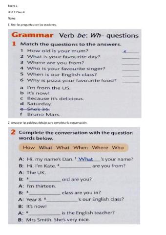 Teens 1 unit 2 class 4