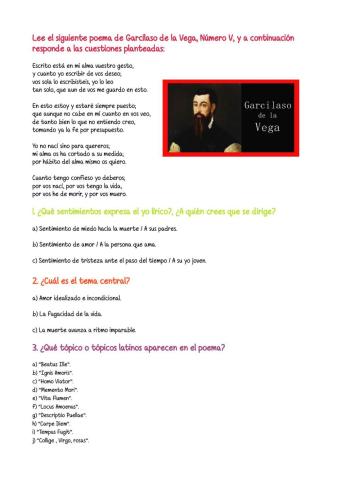 Poema de Garcilaso de la Vega