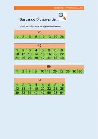Buscando divisores de...