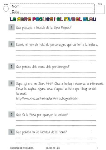 La Sara Pegues i el mural Blau. Capítol 1