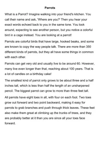 Reading B1 Part 3 Pet for schools