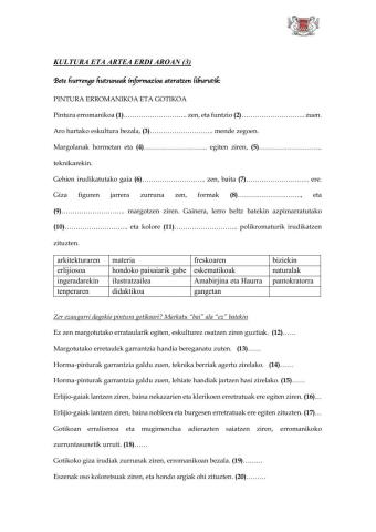 (DBH 2) Kultura eta artea Erdi Aroan (3)