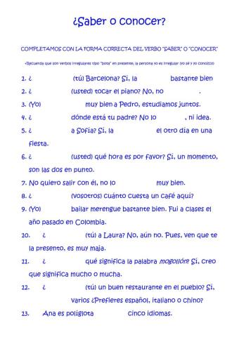 Saber o conocer