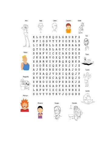 Crucigrama adjetivos-descripción