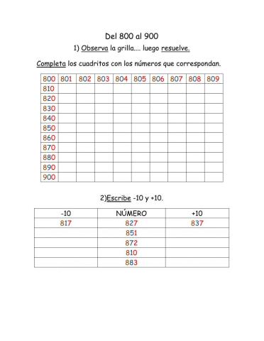 800 al 900