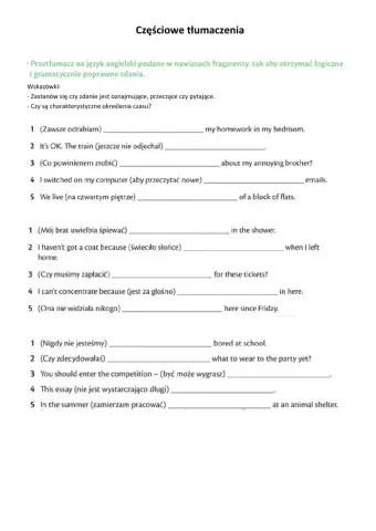 Częściowe tłumaczenia - egzamin ósmoklasisty