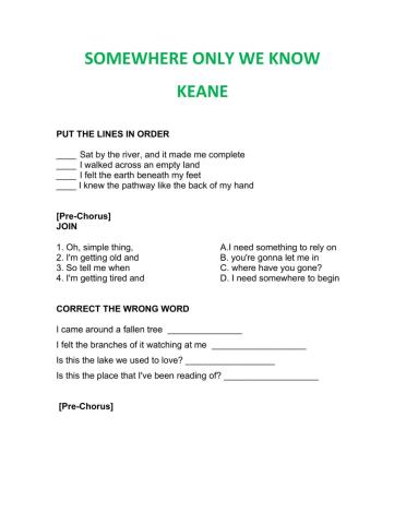 Somewhere only we know