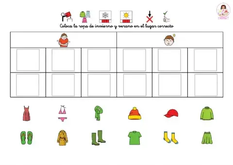 Ropa de invierno y verano