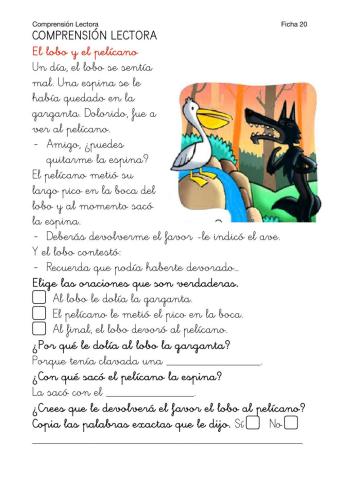 Lectoescritura-Ficha 20-Lectura comprensiva