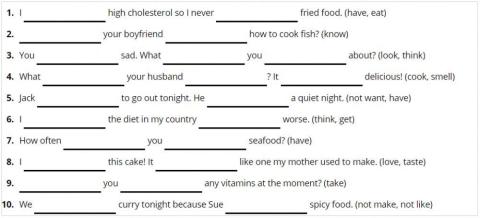 Choose between present simple or present continuous