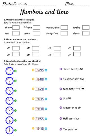 Numbers and time