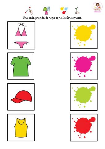 Une cada prenda de ropa con su color