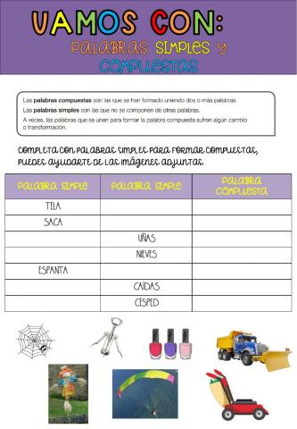 Palabras simples compuestas