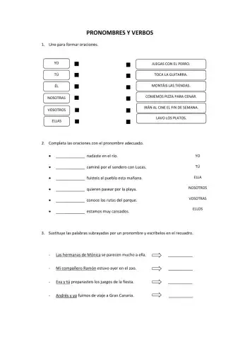 Pronombres y verbos
